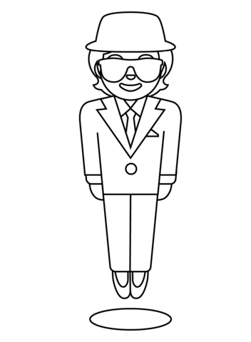 Person In Suit Levitating Emoji Coloring Page